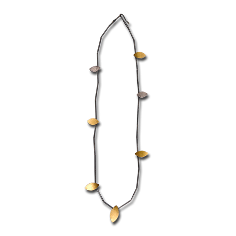 5-Gold, 2-Silver Leaf Necklace – Himatsingka Collection