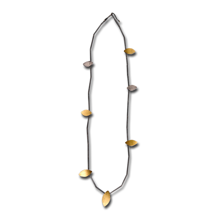 5-Gold, 2-Silver Leaf Necklace