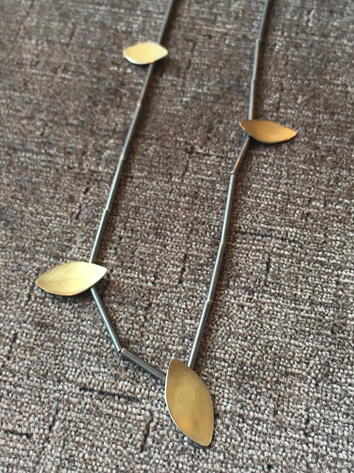 5-Gold, 2-Silver Leaf Necklace