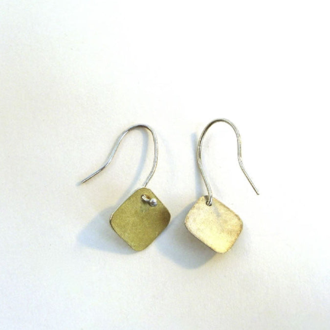 Abstract Gold Square Hook Earrings