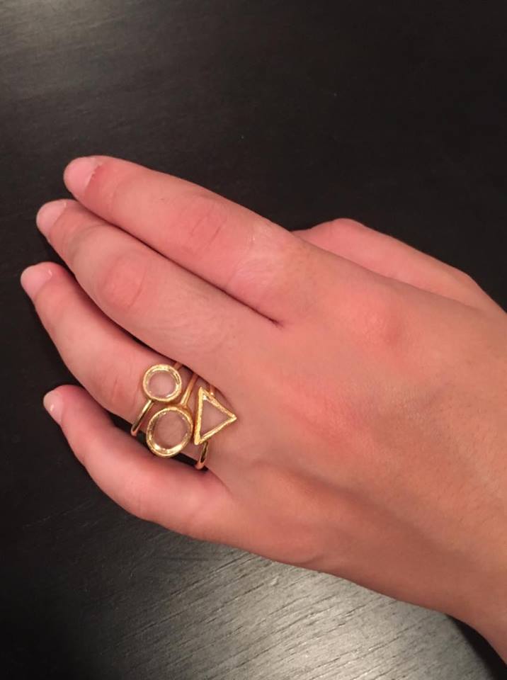 Calderi Triangle Crystal Ring