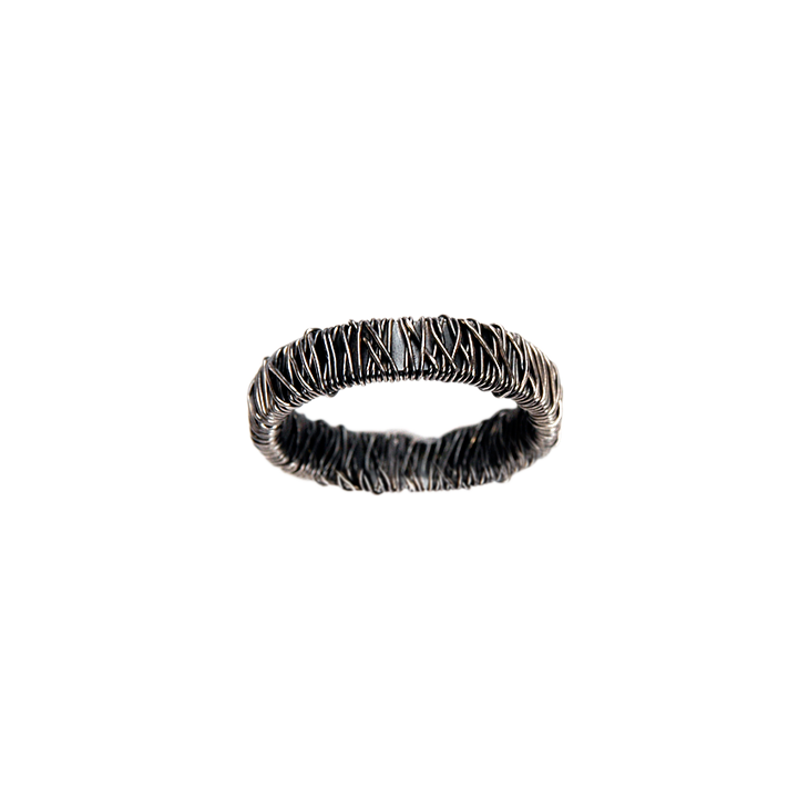 Chaos Wide Full Silver Ring