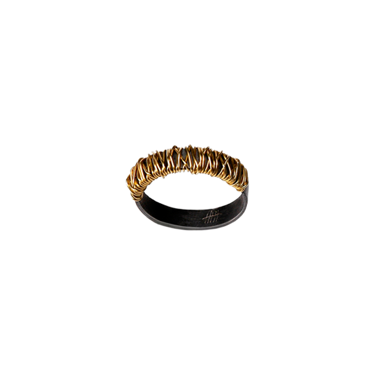 Chaos Wide Half Gold Ring