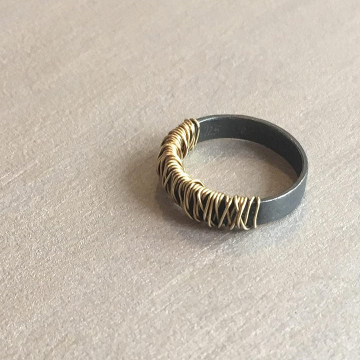 Chaos Wide Half Gold Ring