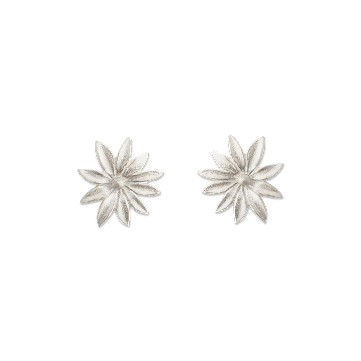 Dahlia Mini Silver Earrings