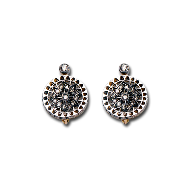 Dahlia Round Hinge Hook Earrings