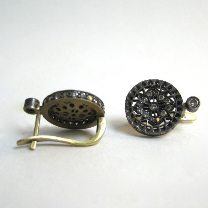 Dahlia Round Hinge Hook Earrings