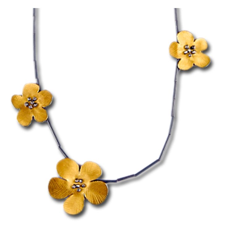 Daniel Flower 3 Flower (All-Gold) Necklace