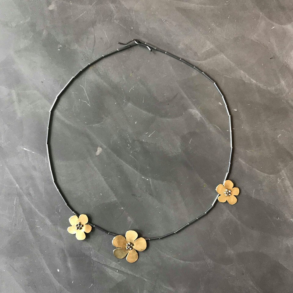 Daniel Flower 3 Flower (All-Gold) Necklace