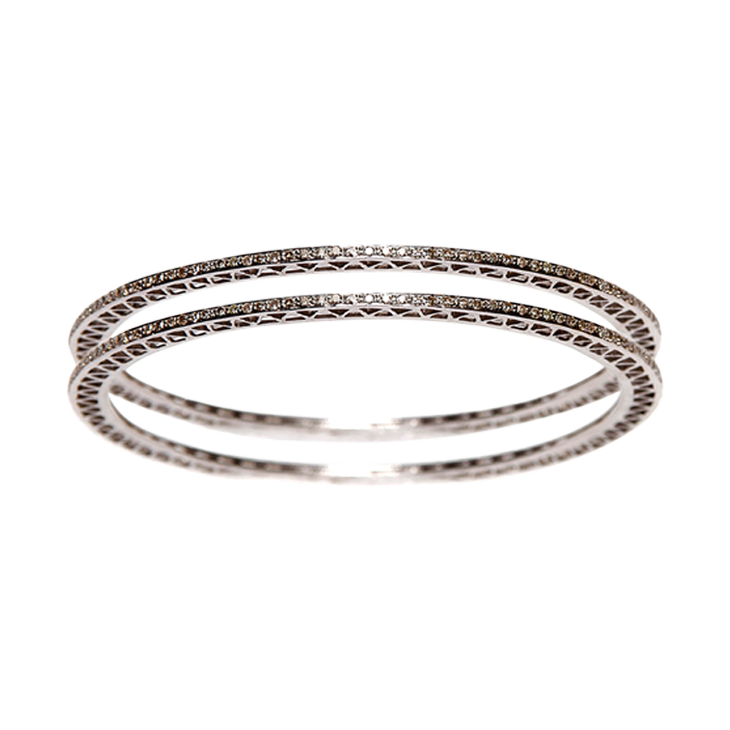 Diamond Sasha Bangle (Rhodium Plated)