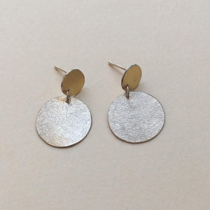 Flat Paper Drop Gold Large Earrings