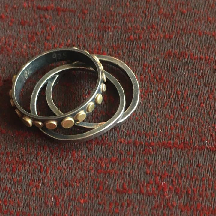 Flat Spangles 3-Stack Ring