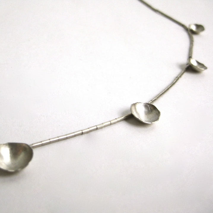 Fragment 7-Cup Silver Necklace