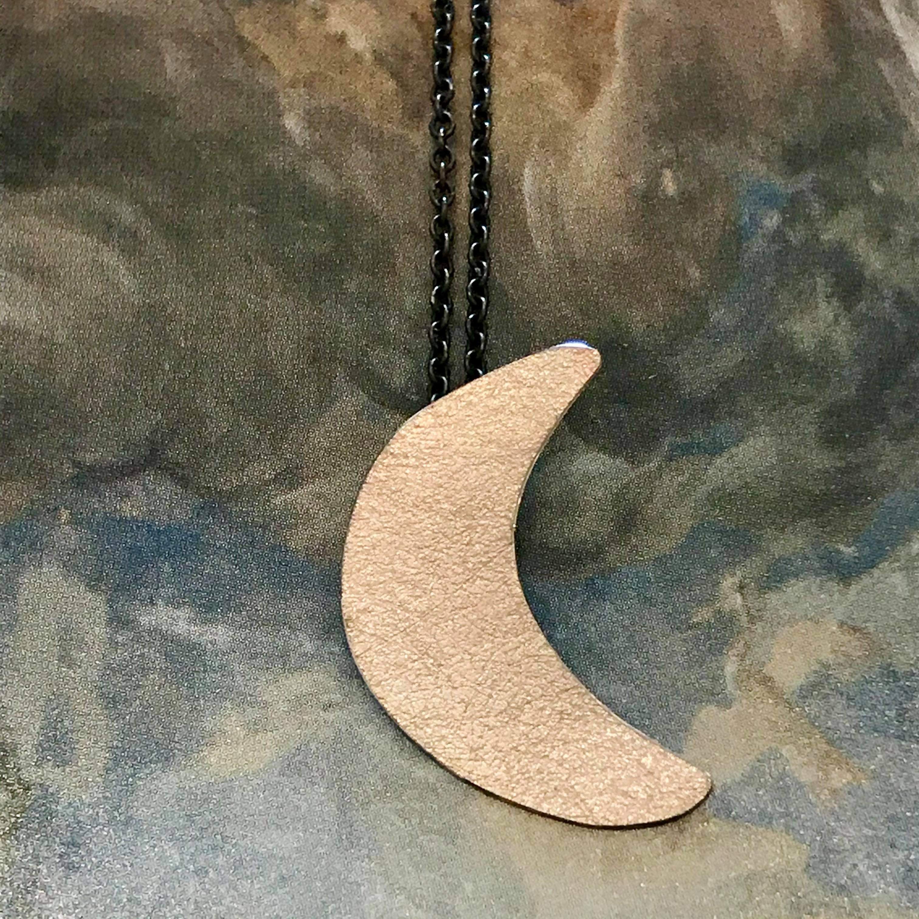 Crescent Moon Silver Pendant Necklace