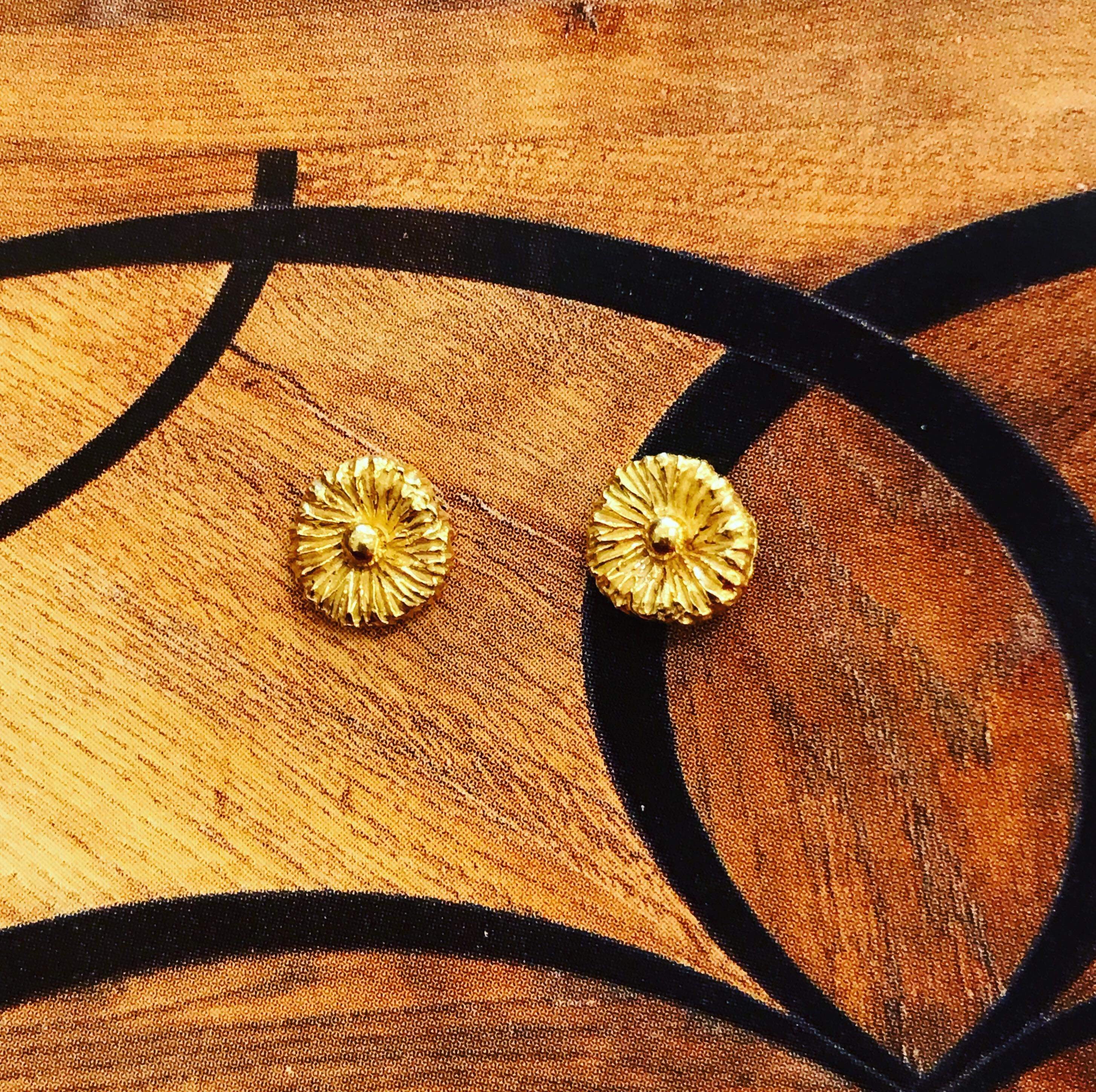 Lilypad Mini Gold Earrings