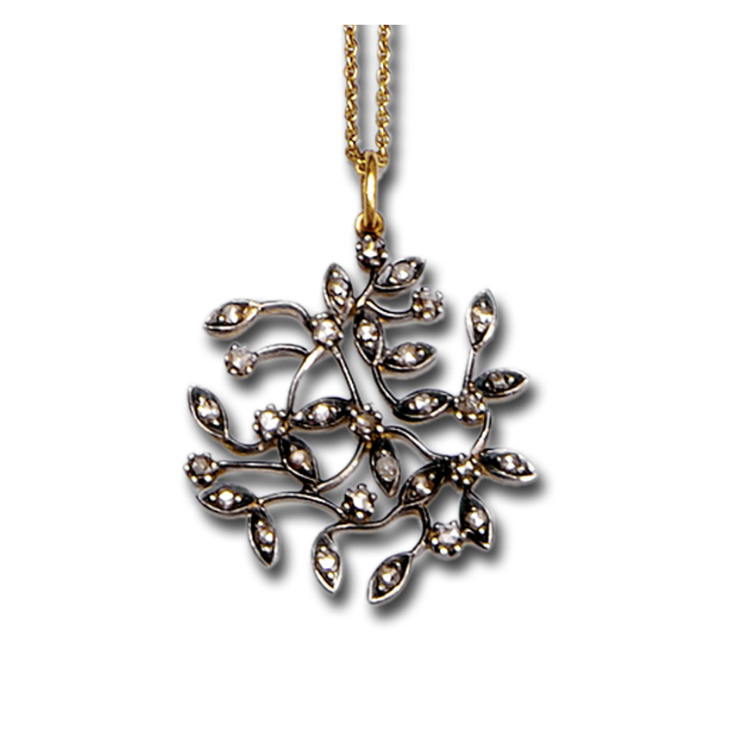 Ivy Gold-Silver Pendant Necklace