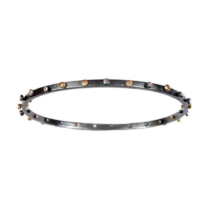 Jude Thin Gold-Silver Bangle