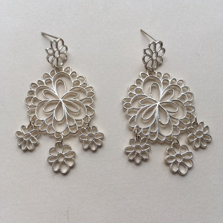 Kellie Flower Large 3-Drop Earrings