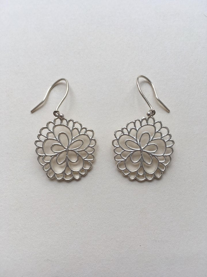 Kellie Flower Large Swing Hook Earrings