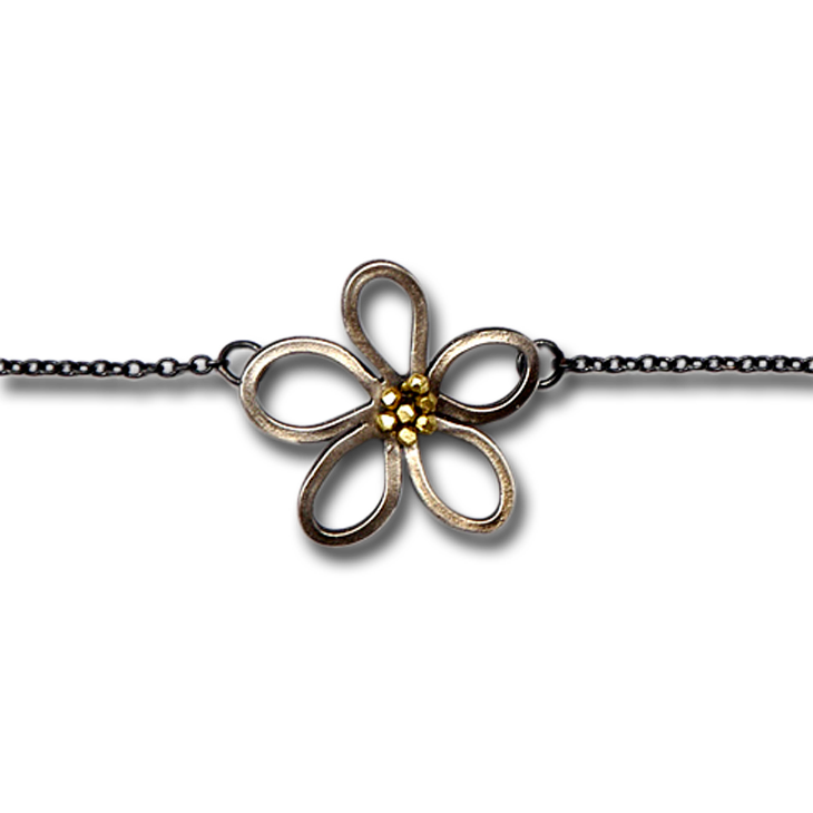 Limned Small Silver Flower Chain