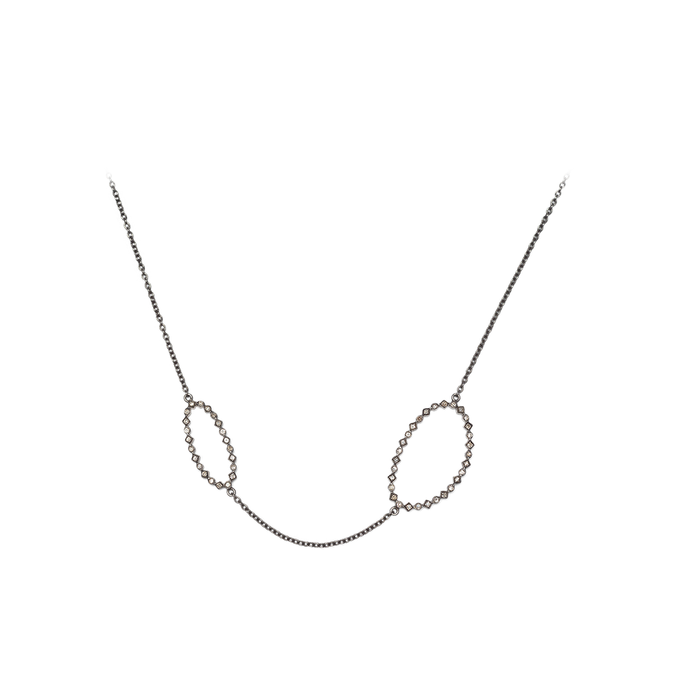 Lucie 2- Leaf Diamond Necklace