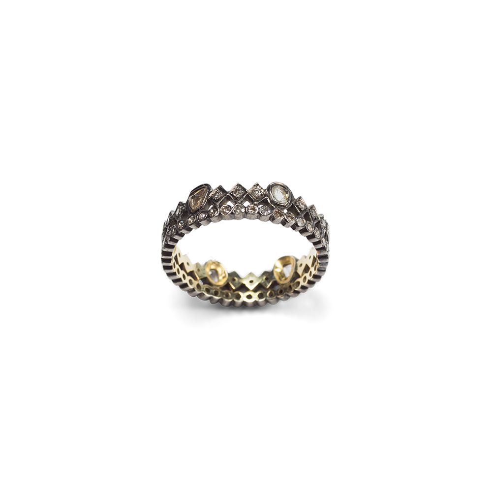 Lucie Step Dotted Diamond Ring