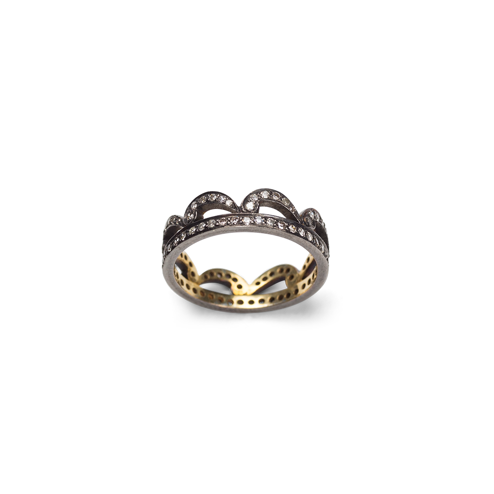 Lucie Wavy Arch Crown Diamond Ring