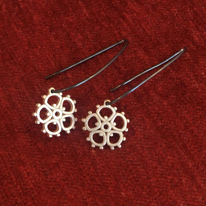 Madeline Small Flower Swing Hook Earrings