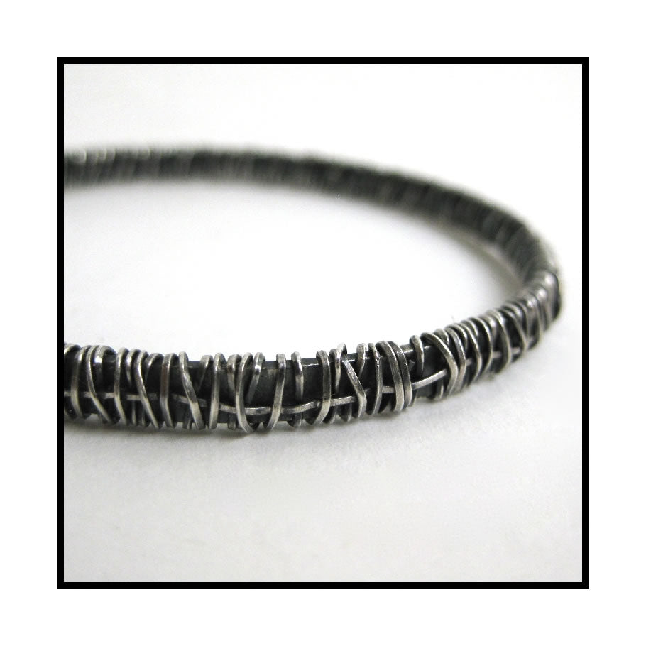 PH Wire Wrap Silver Bangle (Round)