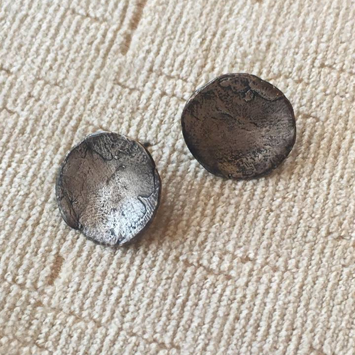 Parchment Large Stud Earrings (Patina)