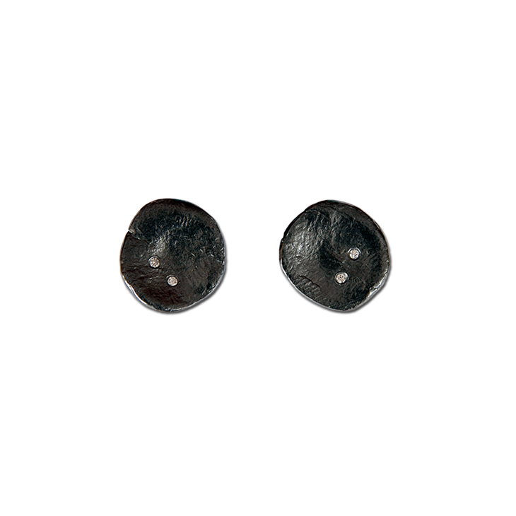 Parchment Medium Diamond Stud Earrings (Patina)