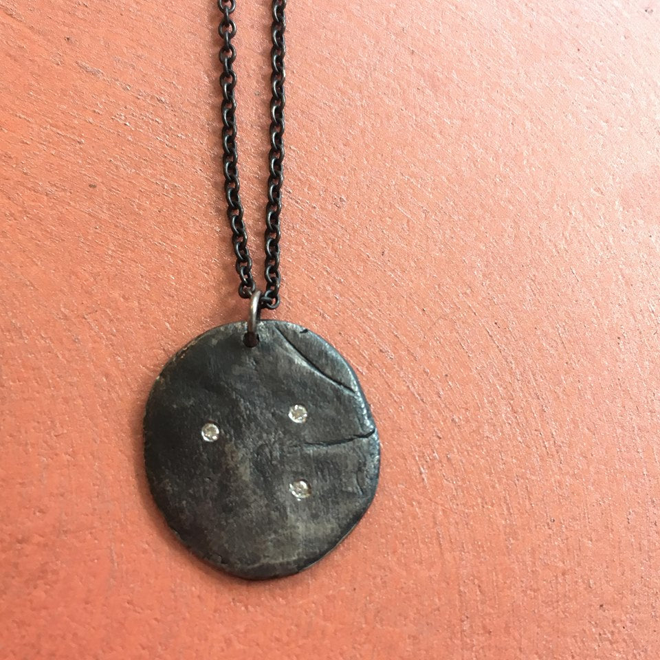 Parchment Round Diamond Pendant (Patina)