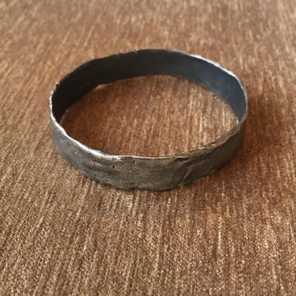 Parchment Wide Bangle (Patina)