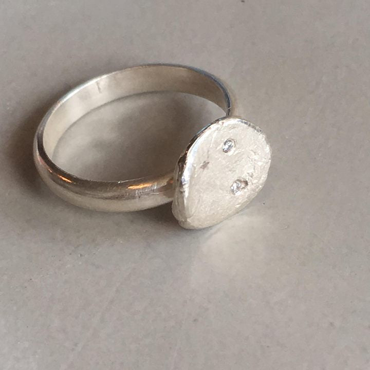 Parchment Small Diamond Ring