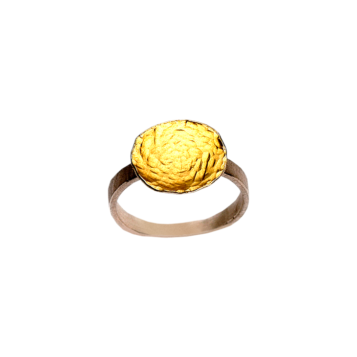 Peacock Gold Crown Flat Shank Ring