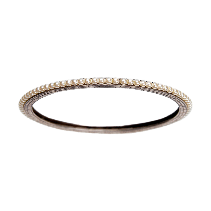 Pearl Silver Bangle