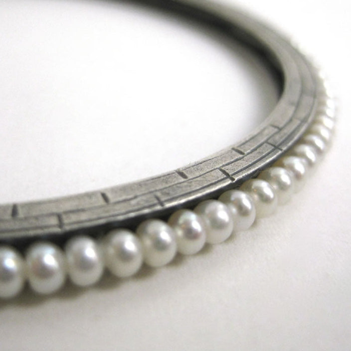 Pearl Silver Bangle