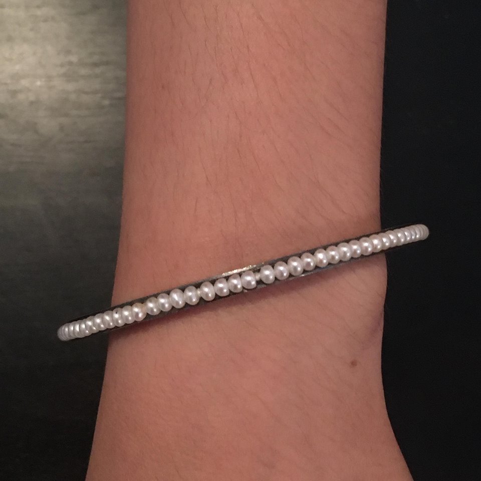 Pearl Silver Bangle