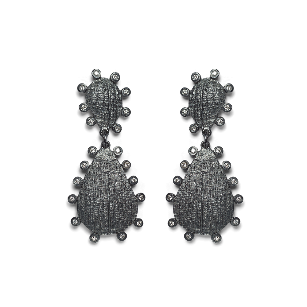 Picot Double Drop Large Earrings