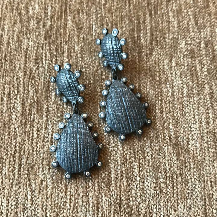 Picot Double Drop Large Earrings