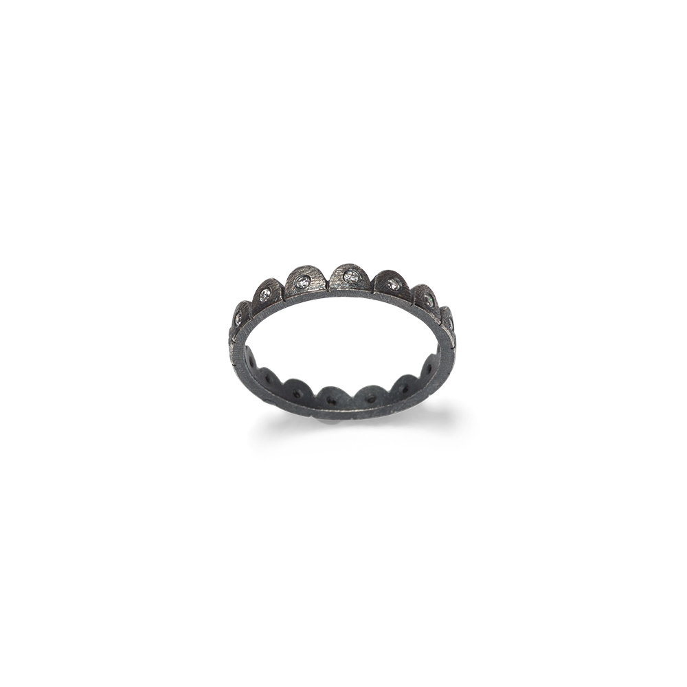 Picot Mini Full Diamond Ring (Patina)