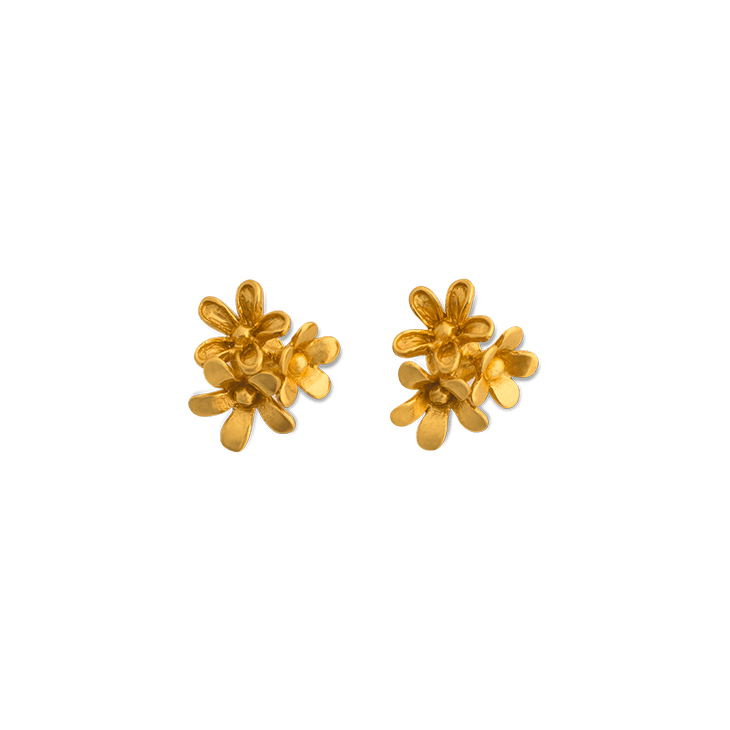 Plumeria 3-Cluster Stud