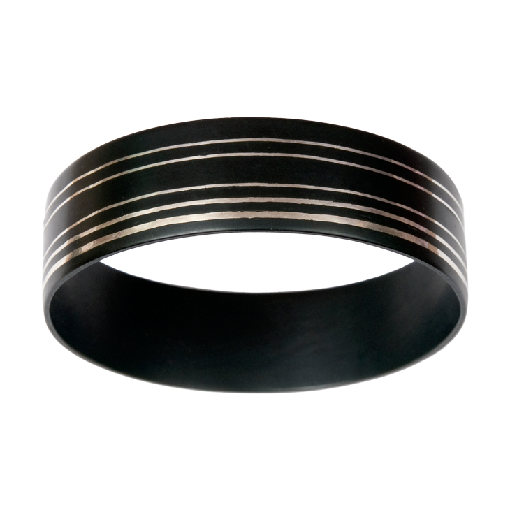 Raj 5 Stripe Off-Center Wide Bangle