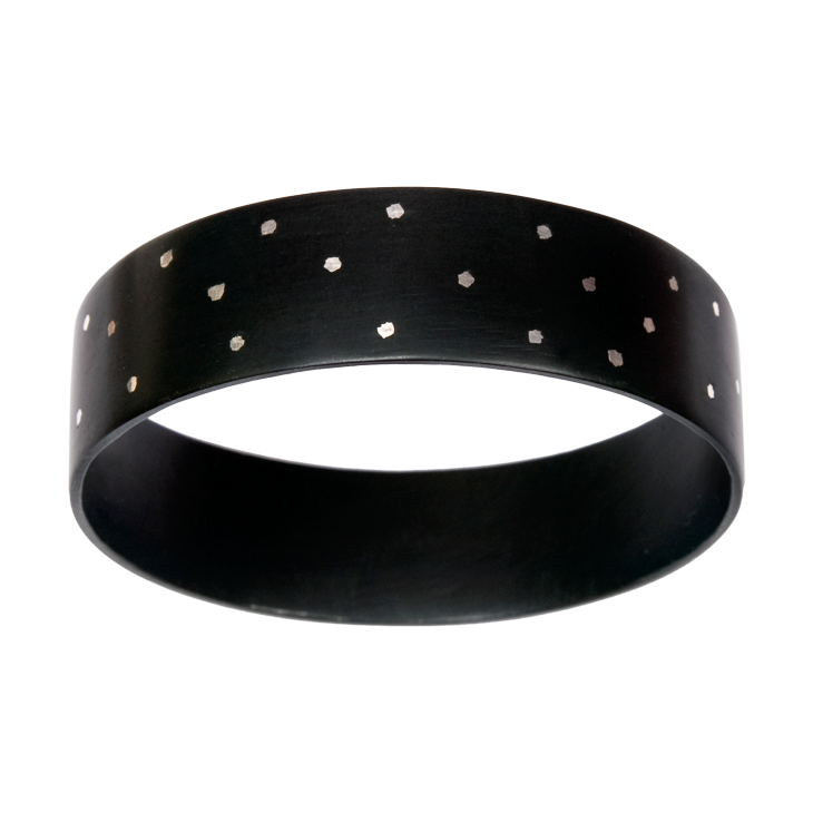 Raj Dots Inlay Wide Bangle