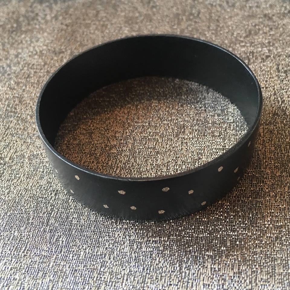 Raj Dots Inlay Wide Bangle