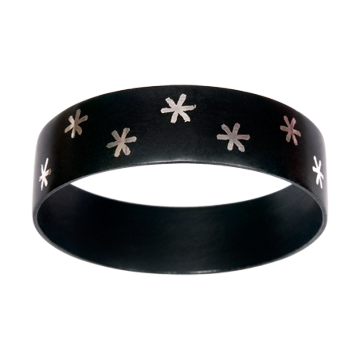 Raj Flower Inlay Wide Bangle