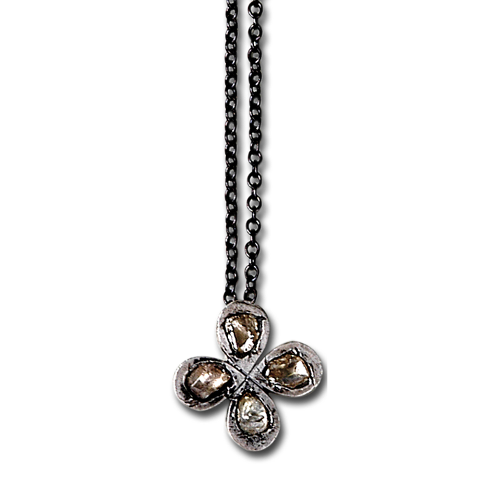 Rosa 4 Petal Diamond Pendant