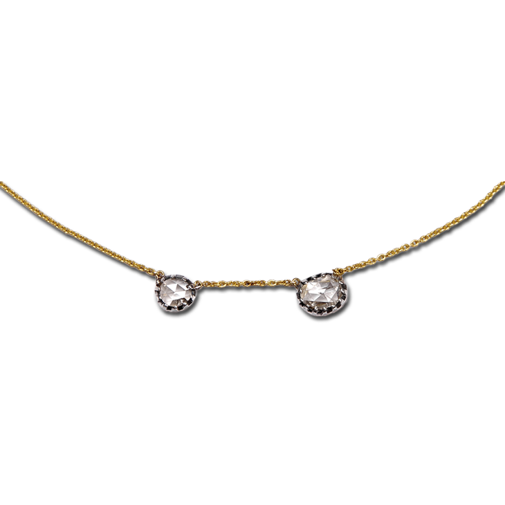 Rose 2 Diamond Chain Necklace