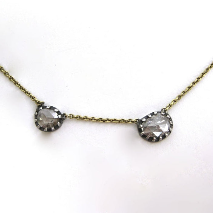 Rose 2 Diamond Chain Necklace