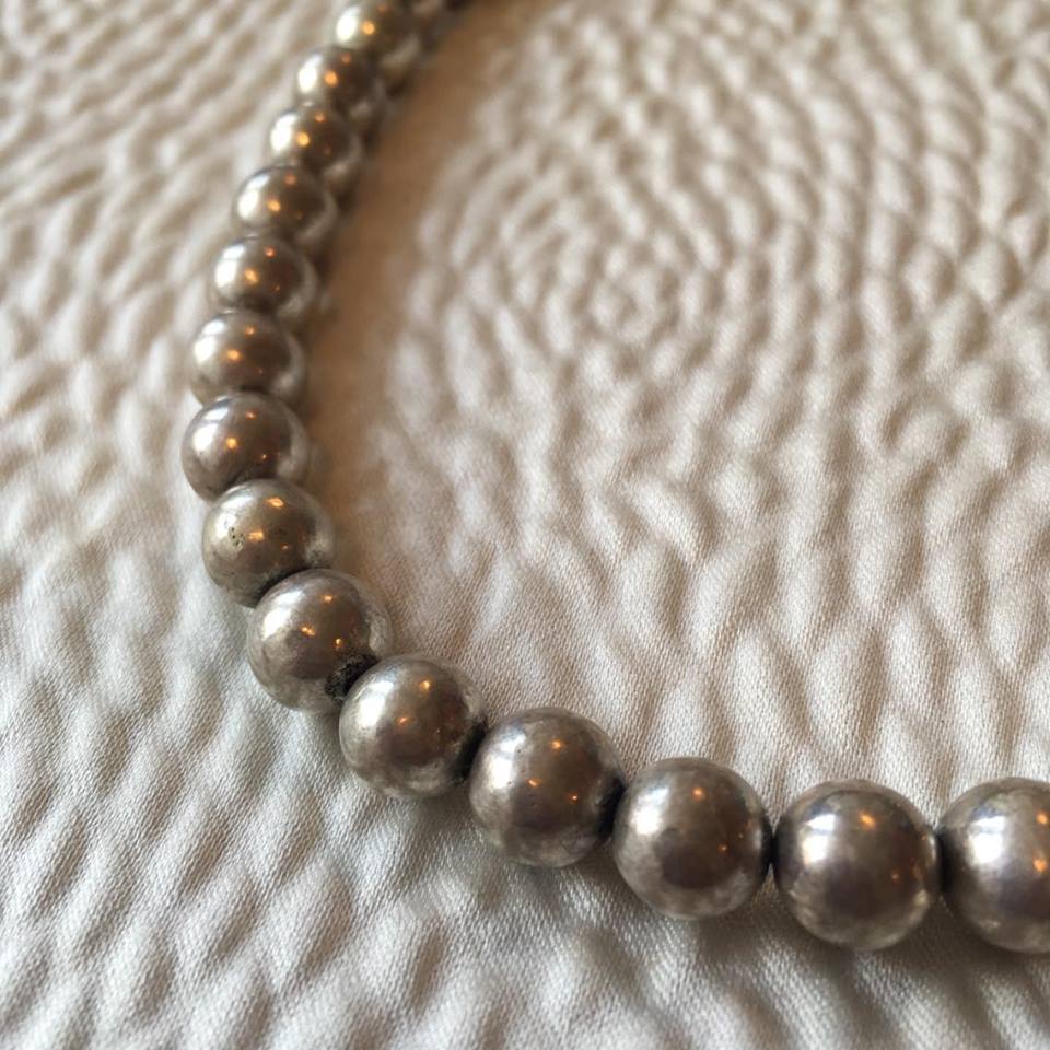 Round Silver Bead Necklace